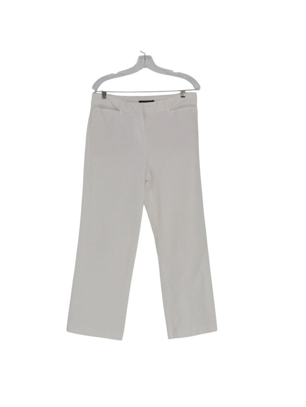 19 Talbots Simply Flattering White Wide-Leg Trousers Women Size 10 P